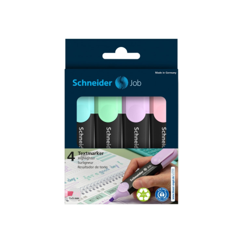 Набор маркеров Schneider JOB текстовых 150, 4 пастельных цвета в блистере (S115098)