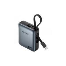 Батарея универсальная Vention 10000mAh 35W 3A PD, Type-C in/out, Built-in USB-C Cable, LED Display,Gray (FHEH0)