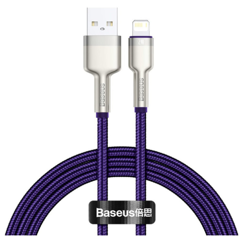 Дата кабель USB 2.0 AM to Lightning 1.0m 2.4A metal purple Baseus (CALJK-A05)