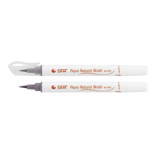 Художній маркер STA пензлик акварельний AQUA NATURAL BRUSH 3700, глибокий сірий (STA3700-71)
