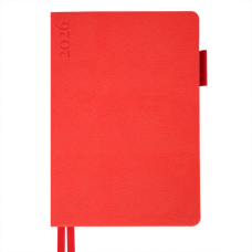 Еженедельник Leo planner А5 датированный 2026 "Binario", мягкий, красный, 368 страниц (252642)