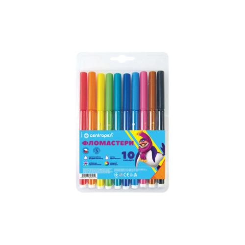 Фломастеры Centropen 7550/10 COLOUR WORLD, 10 colors (7550/10 ТП)