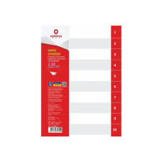 Разделитель страниц Optima А4 пластик, 1-10 раздел, цифровой (O35811)