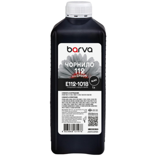 Чорнило Barva Epson 112 1 л, special, black (E112-1018)