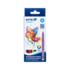 Фломастери Kite Creative з блискітками 6 кольорів (K-1147)