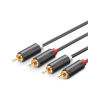 Кабель мультимедийный 2xRCA M to 2xRCA M 3.0m AV104 black Ugreen (10519)