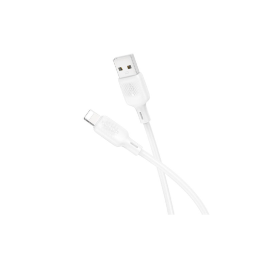 Дата кабель USB 2.0 AM to Lightning 1.0m Lenny silicone BX113 white BOROFONE (6941991115400)