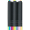 Олівці кольорові Faber-Castell Black Edition colour pencils Neon + Pastel, тригранні. чорне дерево, 12 кольорів (116410) (32083)