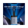 Зарядний пристрій Vention 2xUSB-C PD45W GaN gray (FCDH0-EU)