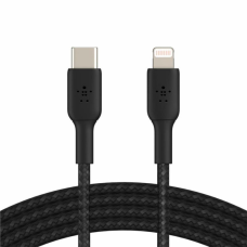 Дата кабель USB 2.0 AM to Lightning 1.0m braided black Belkin (CAA004BT1MBK)