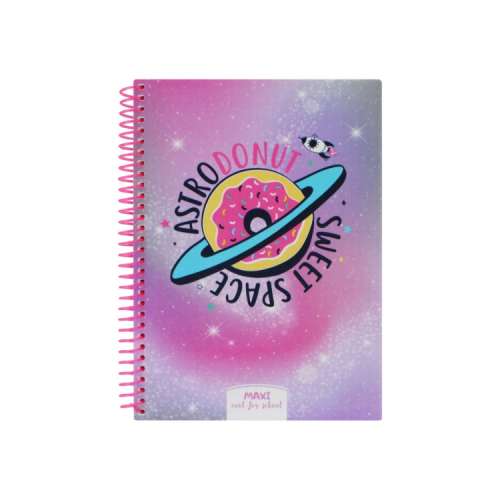 Блокнот Maxi А5, пластикова обкладинка, спіраль, 80 арк., клітинка (MX20832-21)
