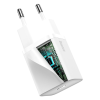 Зарядное устройство Baseus Super Si 1C 20W With Simple Wisdom Data Cable Type-C/iP White (TZCCSUP-B02)