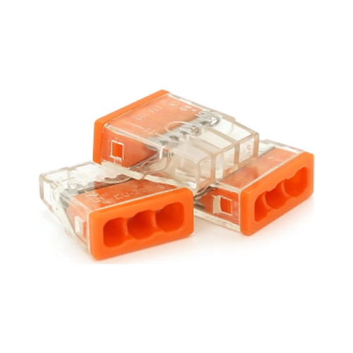 Соединитель кабеля 3-pin самозажимна аналог WAGO К773-203, 50штпак Voltronic (К773-203)