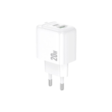 Зарядний пристрій BOROFONE BAS44A 1xUSB-C PD20W + 1xUSB QC3.0 white (6941991113840)