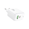 Зарядний пристрій BOROFONE BAS44A 1xUSB-C PD20W + 1xUSB QC3.0 white (6941991113840)