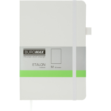 Книга записна Buromax Etalon 125x195 мм 96 листів без лінівки обкладинка зі штучної шкіри Біла (BM.291060-12)