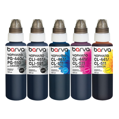 Чорнило Barva Canon PGI-425PGBK pigm + CLI-426BK/C/M/Y 5x100 мл special (CPGI425-100-MP)