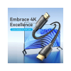 Кабель мультимедійний HDMI M to HDMI M 10.0m 4K cotton braided black Vention (ALLBL)