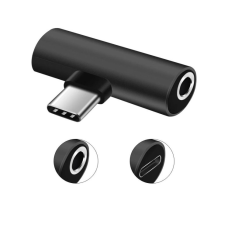 Перехідник USB-C M to USB-C F + 3.5mm F black XoKo (AC-205-BK)