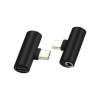 Перехідник USB-C M to USB-C F + 3.5mm F black XoKo (AC-205-BK)