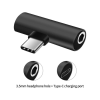 Перехідник USB-C M to USB-C F + 3.5mm F black XoKo (AC-205-BK)