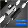 Перехідник USB-C M to USB-C F + 3.5mm F black XoKo (AC-205-BK)