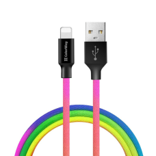 Дата кабель USB 2.0 AM to Lightning 1.0m multicolor ColorWay (CW-CBUL016-MC)