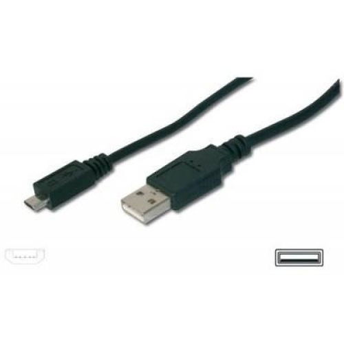 Дата кабель Micro USB2.0, type B, 1.8m Digitus (AK-300110-018-S)