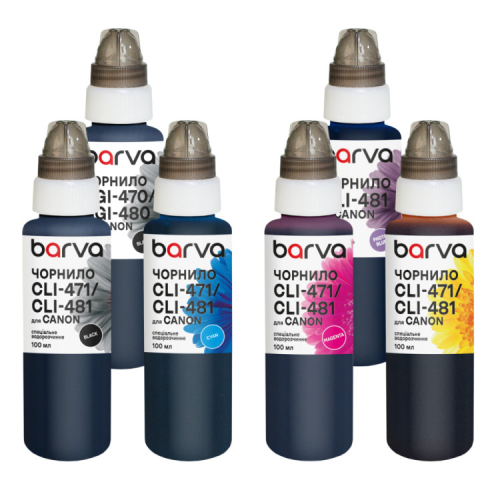 Чорнило Barva Canon PGI-480PGBK pigm + CLI-481BK/C/M/Y/PB 6x100 мл special (CPGI480-100-2MP)