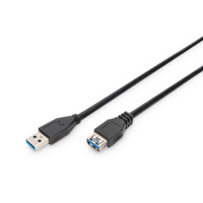 Дата кабель USB 3.0 AM/AF 3.0m black Digitus (AK-300203-030-S)
