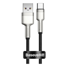 Дата кабель USB 3.1 AM to USB-C 0.25m 6.0A 66W Cafule Series Metal Black Baseus (CAKF000001)