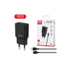 Зарядний пристрій XO L92C (2USB/2.4A) + USB - MicroUSB Чорний (XO-L92C-M)
