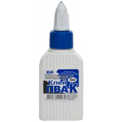 Клей КіП ПВА-К 50 мл із супер ковпачком (GLUE-KIP-PVA-50ML)