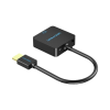 Перехідник HDMI M to VGA F 1080P 60Hz 3,5mm Audio Micro USB (F) powered Vention (ACRBB)