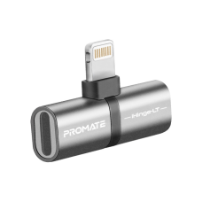 Перехідник Lightning M to 2xLightning F Audiо + Charge Promate (ihinge-lt.grey)