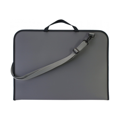 Папка - портфель Maxi А2 пластиковий на блискавці, сірий (MX30042)