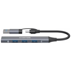 Концентратор Canyon hub DS-02 4in1 USB-A/C Grey (CNS-TDS02G)