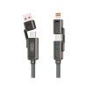 Дата кабель USB 2.0 AM to USB-C + USB 2.0 AM to Lightning 1.0m 60W gray XO (NB275_4-in-1_Gray)