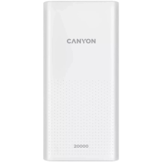 Батарея универсальная Canyon 20000mAh, Input 5V/2A, Output 5V/2.1A(Max), White (CNE-CPB2001W)