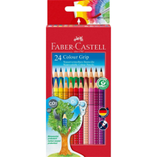 Олівці кольорові Faber-Castell Grip акварельні, тригранні, 24 кольори(112424) (15116)