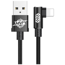 Дата кабель USB 2.0 AM to Lightning 2.0m 1.5A 90° corner black Baseus (CALMVP-A01)