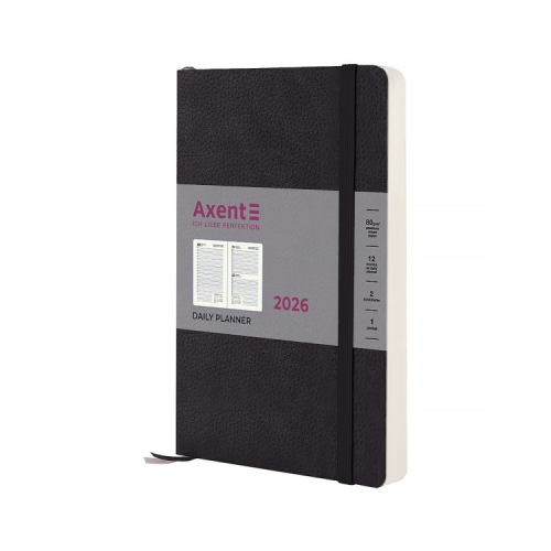 Еженедельник Axent датированный 2026 Partner Soft Skin, 145х210, черный (8810-26-01-A)