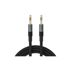 Кабель мультимедийный 3.5mm M to 3.5mm M 1.0m black Acefast (6974316285267)