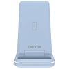 Зарядний пристрій Canyon WS-304 Foldable 3in1 Wireless charger Blue (CNS-WCS304BL)