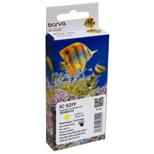 Картридж Barva Canon CLI-521Y (2936B004) 800с (IC-521Y)