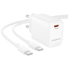 Зарядний пристрій BOROFONE BN28 Fuente USB-C PD30W + cable USB-C to USB-C White (6941991120312)