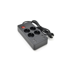 Мережевий фільтр живлення Voltronic 4 роз, 4USB 5V-2.4A, 250V/4000W Black (P-EU4U4S-4000W)