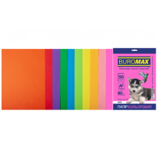 Папір Buromax А4, 80g, NEON+INTENSIVE, 10colors, 50sh (BM.2721850-99)