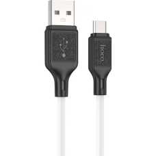 Дата кабель USB 2.0 AM to Micro 5P 1.0m Cool silicone X90 white HOCO (6931474788436)