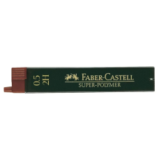 Грифель для механічного олівця Faber-Castell Super-Polymer 2Н (діаметр 0,5 мм), 12 штук в пеналі (16806)